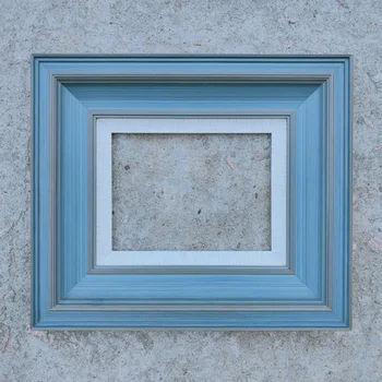 Серо-голубая рамка для масляной живописи из массива дерева, внешняя рамка для американской акварели, индивидуальная рамка
