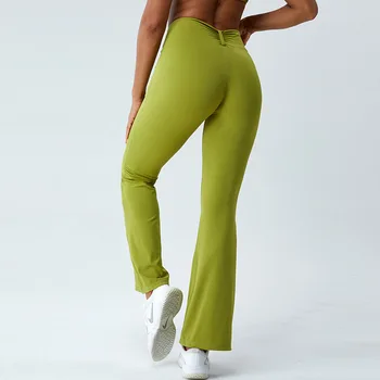 Леггинсы для йоги Antibom Nude Slim Flare, женские широкие брюки Micro Ra для отдыха, спортивные штаны для фитнеса с высокой талией, подтягивающие бедра,